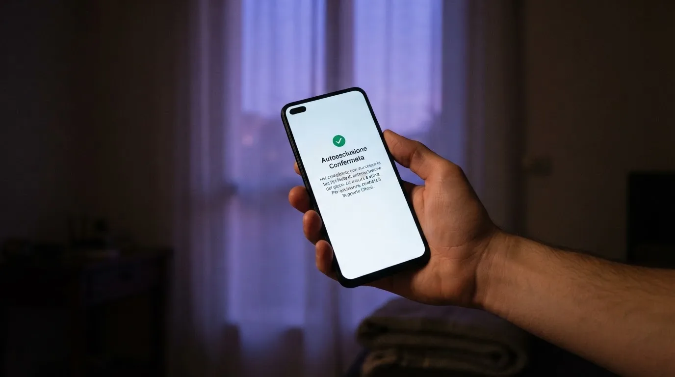 Mano che tiene uno smartphone accanto a una finestra, luce serale tranquilla — casino online con cie