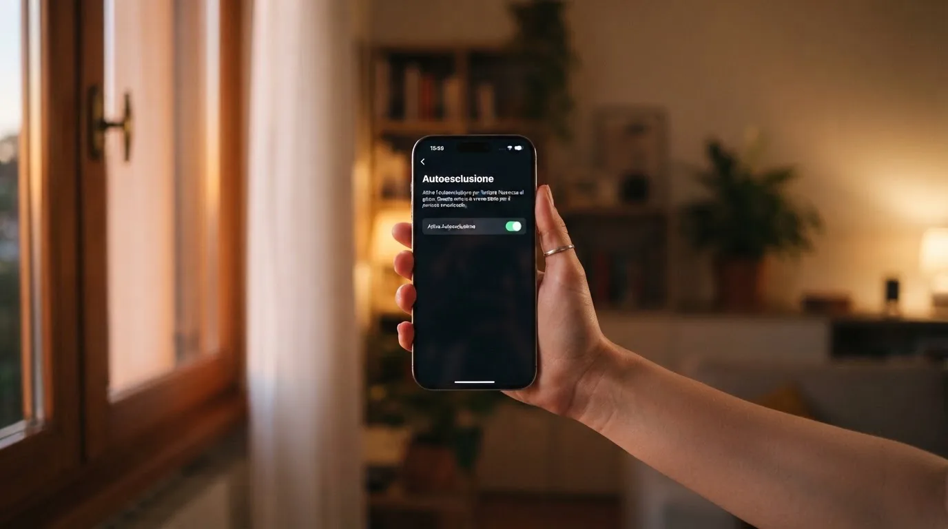 Mano che tiene uno smartphone accanto a una finestra, luce serale tranquilla — casino online italiani autorizzati aams